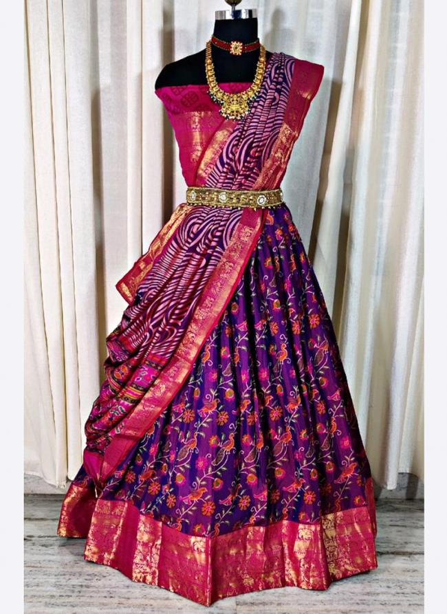 Silk Purple Festival Wear Weaving Lehenga Choli